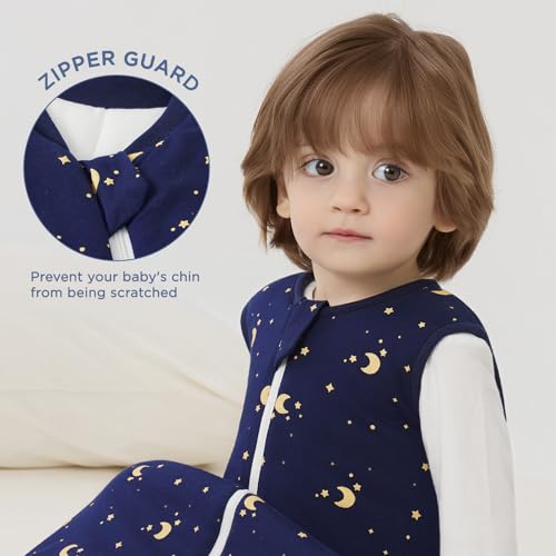 Image of Duomiaomiao 2.5 TOG Baby Sleep Sack 100% Cotton Winter Baby Wearable Blanket, Warm Quilted Comfy Toddler Sleeping Bag