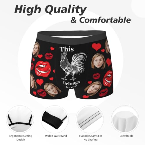 Custom Personalized Funny Face Mens Boxer Briefs Picture Underwear,Boyfriend Father Birthday Valentine's Day Gifts4