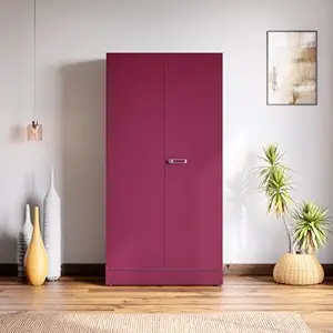 GODREJ INTERIO Auraline Men Basic 2-Door Steel Almirah (Textured Berry) (1-Year Warranty, 4 Shelves, 1 Drawer)