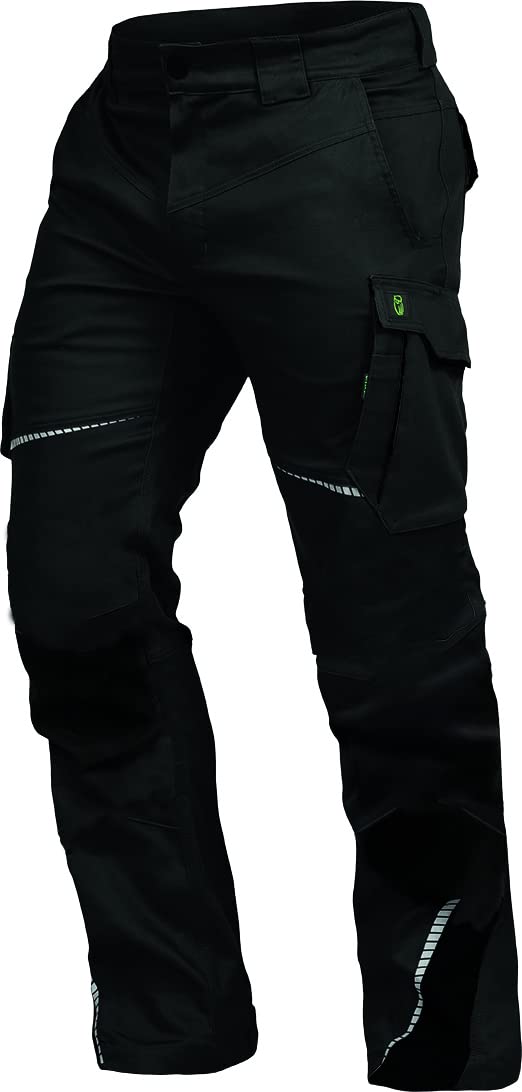LEIB WÄCHTER Flex-Line Arbeitshose Bundhose Premium Schwarz/Schwarz ohne Kniepolstertaschen Gr. 50