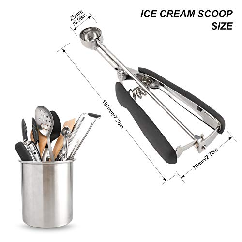 Extra Small Cookie Scoop 1 Tsp, Professional Stainless Steel Mini Ice Cream Scoop 25 Mm, Melon Baller Scoop Good Soft Grips, Quick Trigger Release #TOP6