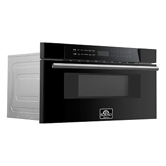 Forno Capoliveri Espresso 30-Inch Microwave Drawer, Black, 1.2 cu.ft, 1500 Watts, Built-In, Touch Control LCD Display, Auto-Touch Open/Close, 11 Power Levels, Sensor Cooking
