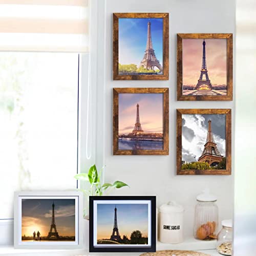Seseat 8X10 Picture Frames Rustic Distressed Brown For Wall Or Table Top Display, Packs 4 #TOP2