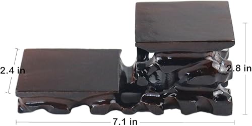 Miniatura 2 de GOLDY&WENDY Jarrón rectangular oriental hecho a mano con base de palisandro, tetera, estatua de Buda, ornamento, soporte de exhibición