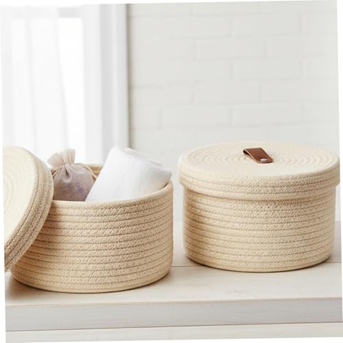 Panier en corde avec couvercle pour ranger les petits objets sans encombrement - 5