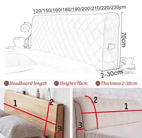 Aumarndi Copri Testiera Del Letto Copritestiera Imbottita Fodera Per Letto Matrimoniale Cuscini Testata Letto Matrimoniale Ferro Battuto Fodera In Tessuto, Protettiva, Imbottito,Rosso-160Cm - 7