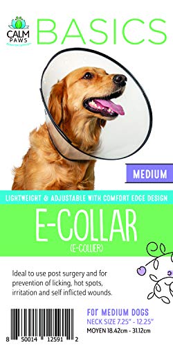 Image of Calm Paws Basics Protective Recovery E-Collar for surgeries for Medium Dogs