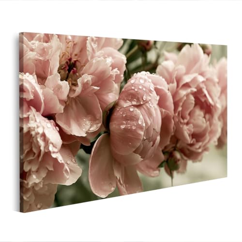 Impression sur toile pivoines romantiques vintage pour déco salon