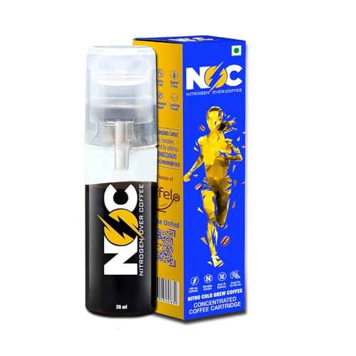 Image of NOC India's First High Caffeine Cold Brewed Coffee Shot | 2.4X High Caffeine Liquid Instant Coffee Shot | A Blend of Premium Beans From Brazil & Ethiopia | Smooth, Creamy and Low Acidic (20ml)