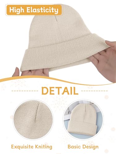 Glooarm 3 Pack Toddler Beanie Kids Beanie Winter Hats Knit Ribbed Boys Girls Beanies Warm Cuffed Caps3