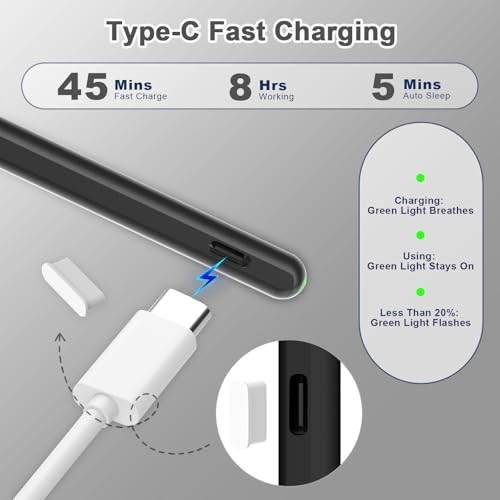 Crayon iPad Pro M4 charge magnétique stylet sans fil iPad Air M2 Mini 7 noir