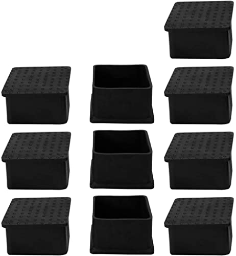 XYWHPGV PVC Tischbeinkappe Endspitze Fußabdeckung Möbelgleitbodenschutz 10 Stück 2pcs x 2" (50x50mm) Innengröße, Geräuschreduzierung, Vermeidung Kratzern(73088 67c61 4999e 99547 52d32 9f336