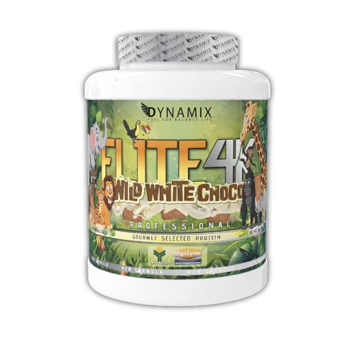 Dynamix Elite 4K 2kg | Sabor WILD WHITE CHOCOLATE | Proteína de Suero (Whey) Profesional | Enriquecida con Vitamina B6 y Enzimas Digestivas | Fórmula Gourmet