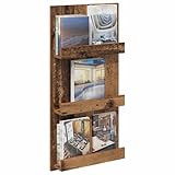 Poids maximal: 40 kg Tomostar Porte-revues, Porte Support Revues Journaux Document Porte-Magazines Porte-Journaux Étagère à magazines avec étagère Bois ancien 51 x 11 x 102 cm