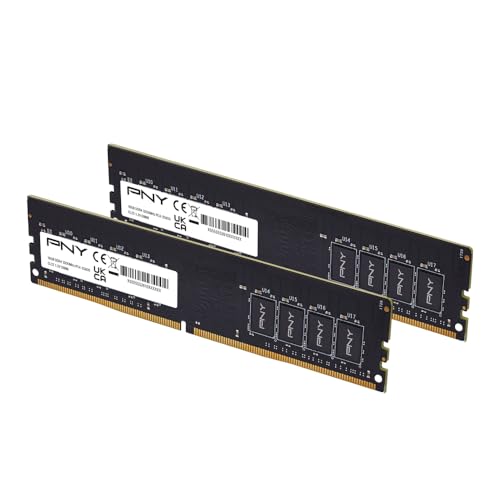Image of PNY Performance 32GB (2x16GB) DDR4 RAM 3200MHz (PC4-25600) - CL22, 1.2V - Compatible with 3000MHz, 2933MHz, 2900MHz, 2666MHz, 2400MHz, 2133MHz - Desktop Memory Kit - MD32GK2D43200-TB