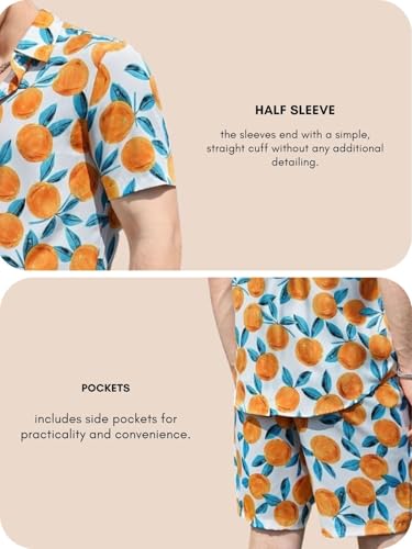 Image of DHRUVI TRENDZ Men Rayon Printed Co-Ord Set | Cord Set | Night Suit | T-Shirt and Shorts Set | Night Dress | Pyjama Set