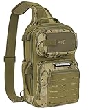 KastKing BlowBak Tactical Fishing Sling Tackle Storage Bag – Lightweight Sling Fishing Backpack - Sling Tool Bag for Fishing Hiking Hunting Camping,Khaki Camo,Standard