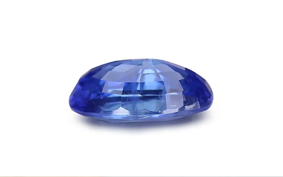 Saphir bleu pierre précieuse forme ovale originale certifiée A9 - 5