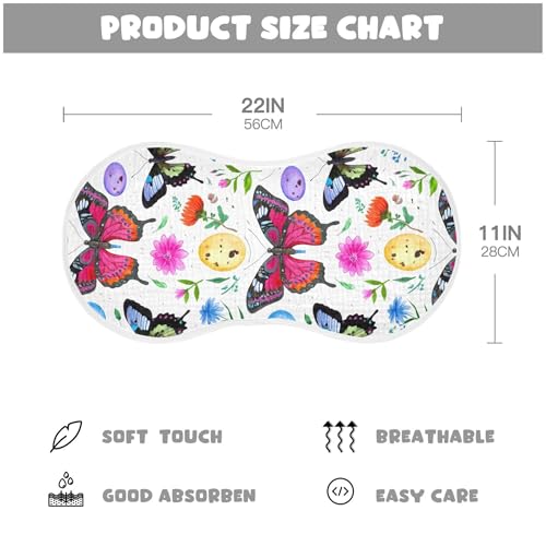 xigua Colorful Butterflies Baby Burp Cloths for Newborn Boys and Girls 1 Pack, Soft & Absorbent Cotton Baby Burp Cloth, Baby Washcloths, Newborn Towel, Burp Rags4
