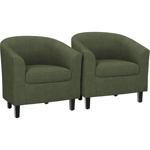 Yaheetech Corduroy Barrel Chair