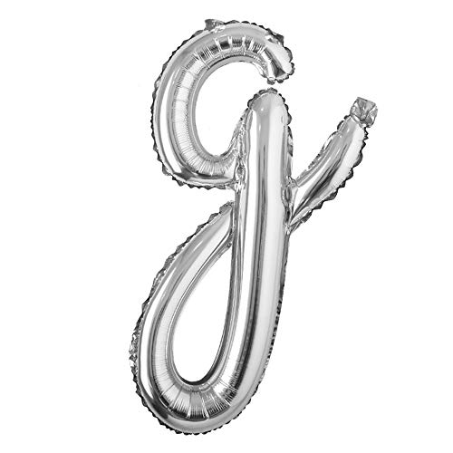 18 inch silver lowercase Happy Birthday Balloon Letter Ballon Wedding Balloon Birthday Party Decorations Kid Adult Name Baloon (18 inch Silver g)