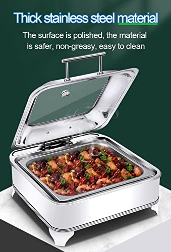 Aprilhp 400W 110V Chafing Dish Buffet Set Food And Buffet Warmers Sets With Rounded Edges And Stainless Steel Handle Ideal For Catering Event Parties Buffet, 35-80℃ Can Be Adjusted(Size:three Grids) #TOP2