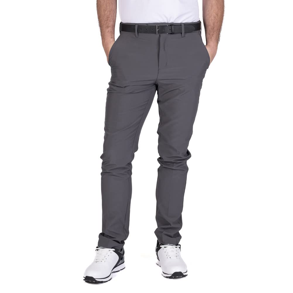 Island GREEN Essentials Men's Tour Tapered Stretch Breathable Flexible Trouser, Charcoal, 38W/31L