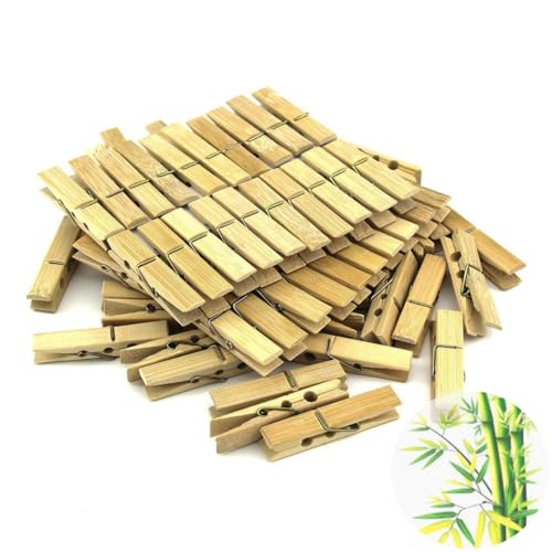 Kit 20 Unidades Prendedores Pregadores De Roupas com Madeira de Bambu