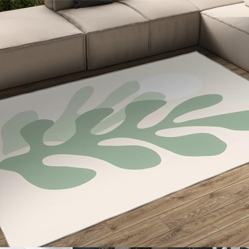 Tapis de salon moderne 180x270cm lavable et antidérapant au design feuilles - 2
