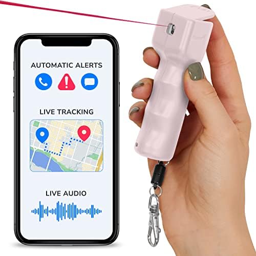 Plegium Smart Mini Pepper Spray 3-in-1 – Bluetooth Self Defense Spray w/GPS Location, Emergency Texts & Phone Calls, UV Dye, Max Strength, 10ft Range, 4-Year Battery, No Charging Required