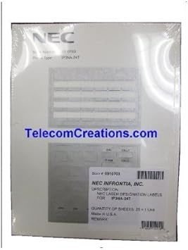 NEC DESI Laser Labels for the IP-24e & DG-24e Phones / Part# 0910048 IP3NA-24TXH & Part# 0910068 IP3NA-24TIXH ~ Stock# 0910703 ~ DESI IP3NA-24T