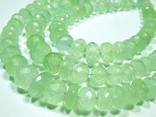 Prehnite facettée en rang de perles pour composer un bijou personnalisé à offrir