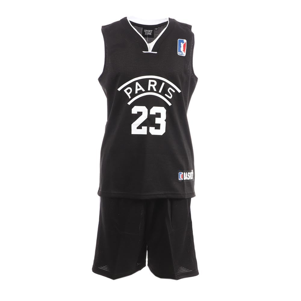 Paris Ensemble de basket Noir/Blanc Enfant