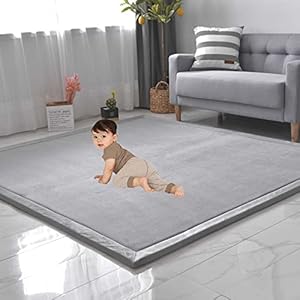 EVSER Kinderspeelmat, koraal fluwelen zachte vloerkleed, antislip tapijt voor woonkamer slaapkamer meisjes jongenskamer, baby kruipmat spelletjes yoga oefenmat