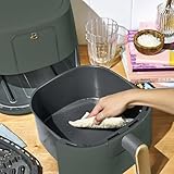 Beautiful 6 Qt Air Fryer with TurboCrisp Technology, EverGood Ceramic Nonstick Coating - Roast, Reheat and dehydrator, kitchen appliances by Drew Barrymore (Thyme Green)