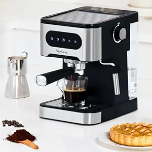 Lifelong 1350 W Digital Espresso Coffee Maker & Cold Brew Coffee Machine | 20 Bar Pressure Pump |Mix with Steamed Milk & Create Cappucciono & Latte at Home | Works with Grounded Coffee & Capsules