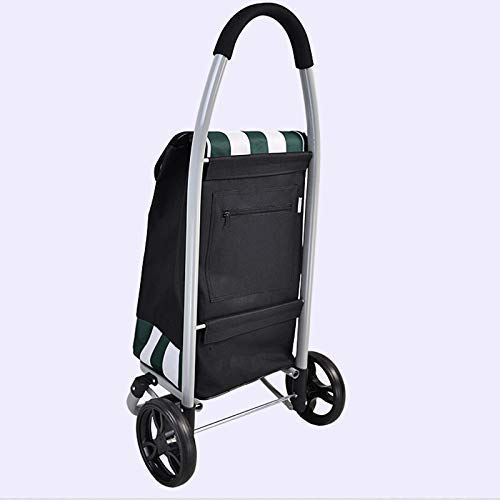Trolley, Einkaufstrolley mit großer Kapazität, Anhänger, Reisen, Wandern, Push-Pull-Auto, 7-Zoll-Lagerradstand, faltbar, rote und weiße Streifen – Bild 4