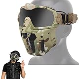WLXW Airsoft Maske Taktische Paintball Maske Abnehmbare Schutzbrille Mit Anti-Beschlag Ventilator System, Für Halloween Jagd CS Wargame,Cp