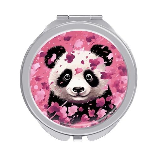 Miroir de maquillage portable panda rose pour corriger vos imperfections partout sans miroir fixe - 2