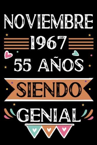 CUADERNO, Noviembre 1967, 55 Años Siendo Genial: Libro de visitas, cuaderno, 110 páginas de felicitaciones, idea de regalo, regalo Para la esposa, novia, mujer, La madre