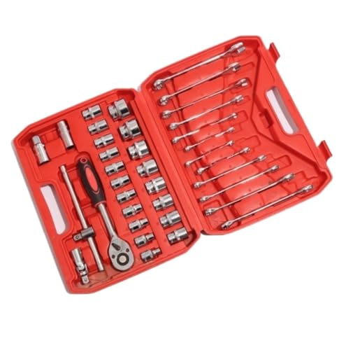 GTOULHH Herramienta Mecanica Juego De Llaves De Trinquete De 37 Uds., Utensilio Doméstico para Reparación De Automóviles Y Mejoras del Hogar Motocicletas