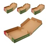 GALPADA 10 Stück Faltbare Pizzakartons Lebensmittelecht Stabile Pappboxen für Takeaway Pizzaverpackung aus Dickem Papier Auslaufsicher Einfach zu Lagern Transportieren