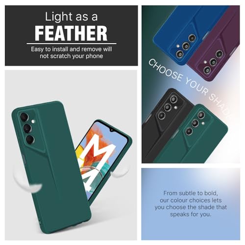 Image of WOW IMAGINE Slim Back Cover for Samsung Galaxy M14 5G | Blade Series Ultra Thin Case with Lightweight Design | Camera Protection | Soft Matte Silicone Flexible Mobile Case - Green
