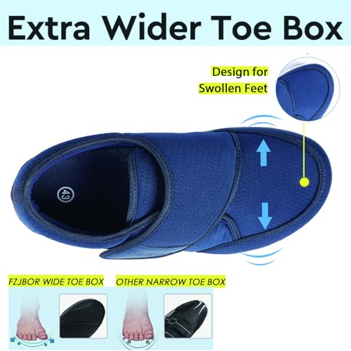 Image of Diabetic Shoes for Men Women, Adjustable Extra Wide Slip-on Walking Shoes with Arch Support, Therapeutic Cushioning for Swollen Feet Neuropathy Edema, Orthopedic Hook and Loop Closure for Seniors