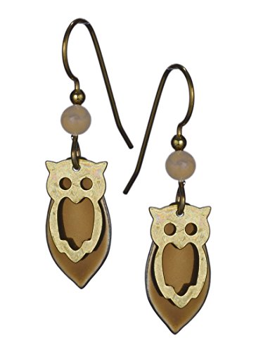 Silver Forest Goldtone Owl Dangle Fashion Earrings