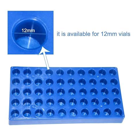 AANIJLAB HPLC Vial tray or rack for 2ml HPLC Sample vials 50 Holes with Diameter 12 mm, Stackable Vial Racks Pack of 1 - Image 6 thumbnail