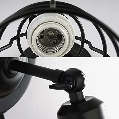 Lámpara de pared retro E27 con pantalla de jaula abierta orientable 6