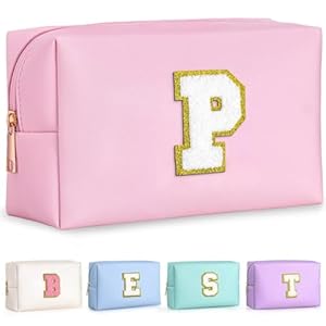 Topeast Personalisierte Rosa Make-up-Tasche 'P'