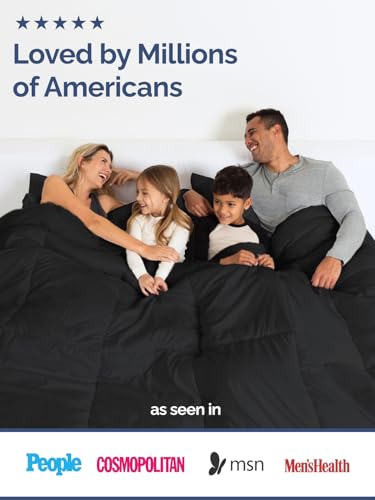 Image of Comforter Cal King Size - Down Alternative Duvet Insert - Black, 102 inch x 96 inch