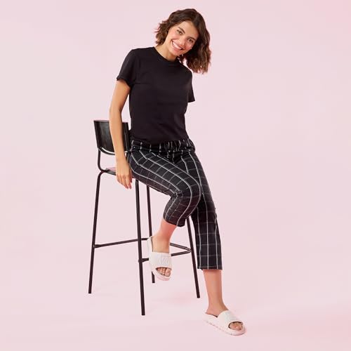 Image of Enamor Mid Rise Full Length Adjustable Drawstring Hangout Pant for Women - Relaxed Fit, Combed Cotton - E4A5